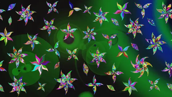 Çiçek deseni. Renkli Bahar Teması eskiz kalıbı. Düz Çiçek Elementleri Tasarımı. Chichi 'nin kumaş kalıbını çiz. Raster illüstrasyonu.