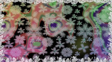 Raster illüstrasyonu. Küçük çiçekli şirin bir desen. Çiçek ve yapraklı çiçek deseni.