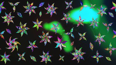 Çiçekli bahar çiçekleri. Küçük renkli çiçekler. Küçük çiçekte güzel bir desen. Motley illüstrasyonu. Moda baskıları için zarif bir şablon.