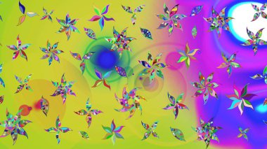 Renkli Bahar Teması eskiz kalıbı. Düz Çiçek Elementleri Tasarımı. Süslü kumaş deseni. Raster illüstrasyonunda çiçek deseni çizimi.