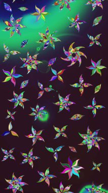 Raster çiçek desenleri çiziyor. Vadinin çiçekleri kahverengi ve yeşil renklerde.