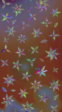 Çiçekli yumuşak bir eskiz şekli. Kahverengi ve nötr renklerde bahar çiçekleri. Raster çiçekleri klasik tarzda çizilmiş. Raster illüstrasyonu.