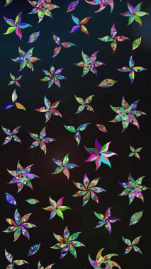 El çizimi. Raster illüstrasyonu. Çiçekli, yapraklı, çiçek desenli çizim..