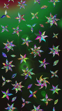 Güzel suluboya çiçekler, parlak resimler ilham verici ve yeşil çiçek desenli eskiz arka planı. Raster..