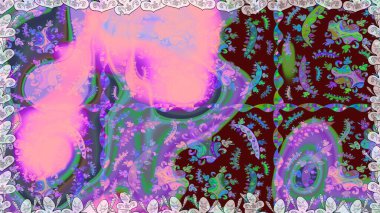 Yumuşak, yaz çiçekleri menekşe ve pembe renklerde. Çiçekli karalama şeklinde Raster çiçek deseni. Raster illüstrasyonu.