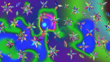 Renkli Bahar Teması eskiz kalıbı. Düz Çiçek Elementleri Tasarımı. Süslü kumaş deseni. Raster illüstrasyonunda çiçek deseni çizimi.