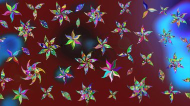 Çiçekler suluboya eskiz deseni. Raster Stili kumaş deseni.