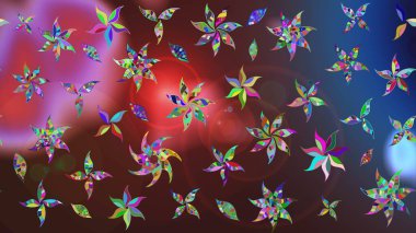 Çiçek desenli raster, kahverengi ve mor çizgi grafik desenli soyut raster arkaplan. Modern stil dokusu.