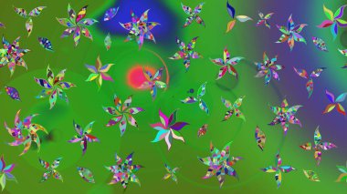 Suluboya çizim kalıbı. Suluboya tarzında renkler üzerine çiçekler. Çiçek izi.