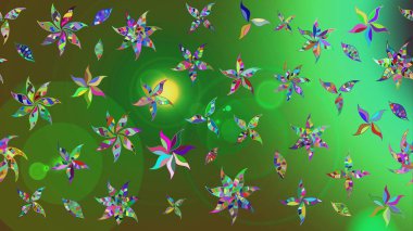 Güzel kumaş deseni. Raster illüstrasyonu. Bahar çiçekli güzel bir çiçek deseni..