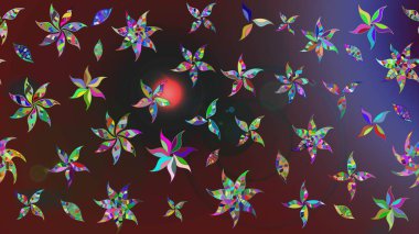 Renkli etnik çiçeklerle süslenmiş zarif bir eskiz şekli. Raster Çiçek İllüstrasyonu güzel tekstil..