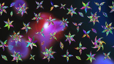 Küçük çiçekte güzel bir desen. Moda baskıları için zarif bir şablon. Motley illüstrasyonu. Çiçekli bahar çiçekleri. Küçük renkli çiçekler..