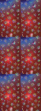 Çiçekli çiçek deseni, suluboya. Süslü kumaş deseni. Raster deseni.