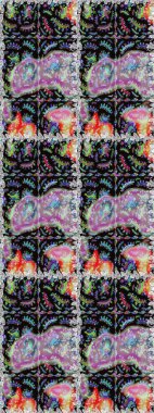 Raster Çiçek İllüstrasyonu güzel tekstil. Siyah ve nötr renklerde etnik çiçeklerle kusursuz bir desen..