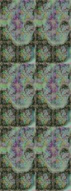 Tropik çiçekler. Gri ve yeşil renkli çiçekler. Tişörtsüz arka plan deseni.