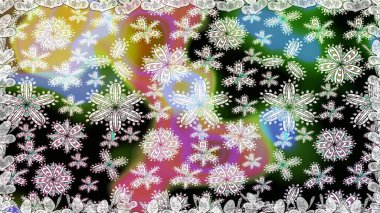 Elle boyanmış suluboya, dikişsiz çiçekler ve bitkiler. Tarafsız ve siyah renkte çiçekler.