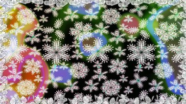 Tarafsız ve gri renklerdeki çok renkli ve gri zarif küçük çiçekler ve komik böcekler, raster desen, illüstrasyon.