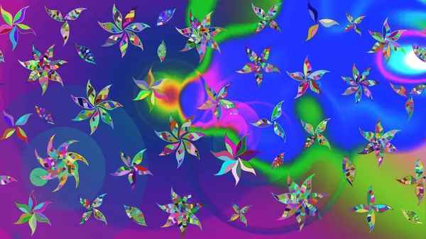 Mavi ve mor renkli çiçekler. Çiçekli çizim şekli. Renkli Bahar Teması eskiz kalıbı. Düz Çiçek Elementleri Tasarımı.