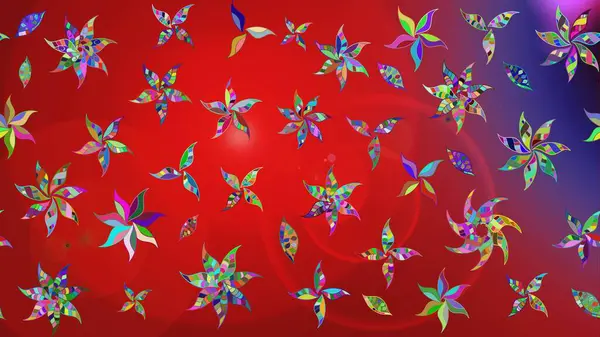 Kırmızı ve menekşe rengi güzel çiçekler, suluboya çiçek deseni, duvar kağıdı, kart ya da kumaş için fayanslı eskiz deseni. Raster..