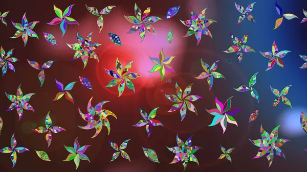 Kahverengi ve mor arka planda. Tekstil, kumaş, ambalaj, hatıra defteri için hoş bir çiçek arkaplanı. Elle çizilmiş çiçek desenli Raster çizimi. Çocuksu tasarım.