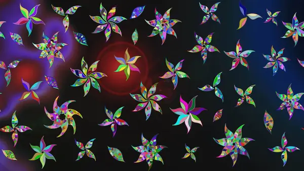 Raster illüstrasyonu. Nazikçe, renkli yaz çiçekleri. Raster çiçek desenli ve çiçekli..