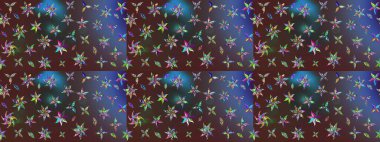 Çiçekli zambakların eskiz geçmişi. Parlak çiçekli kolaj çiçekleri kahverengi ve mor. Çiçek tasarımı için inanılmaz kolaj cennet tarzı..