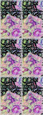 Kumaş desenli papatya çiçeği detayı. Tarafsız ve siyah renkte çiçekler.