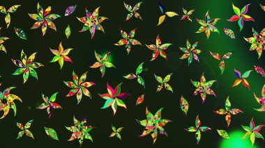 Renkli Bahar Teması eskiz kalıbı. Raster illüstrasyonu. Güzel kumaş deseni. Düz Çiçek Elementleri Tasarımı. Karalama çiçeği. Zentangle soyut çiçekleri.