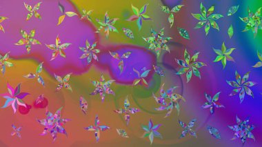 Raster illüstrasyonu. Flower eskiz arka planı. Çiçek deseni. Şatafatlı bahar bahçesi dokusu.