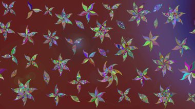 Çiçek desenli eskiz, yaz çiçekleri. Düz Çiçek Elementleri Tasarımı. Renkli Bahar Teması eskiz kalıbı. Kahverengi ve mor renkte çiçekler.