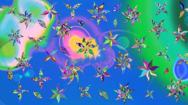 Moda arka planında parlak buketler. Eski usul küçük çiçekli şirin bir eskiz deseni. Raster illüstrasyonu. Kumaş, duvar kâğıdı ve kağıda yazdırmak için gelişen arkaplan.