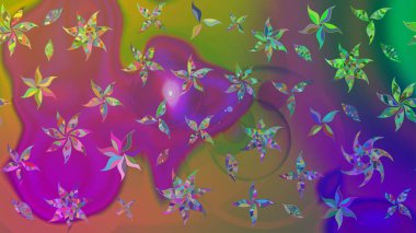 Güzel kumaş deseni. Güzel karalamalı çiçek desenli çizim. Küçük çiçekteki sevimli çiçek deseni. Raster illüstrasyonu.