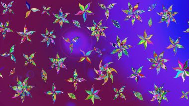 Mor ve mor renkli çiçekler suluboya stilinde. Raster illüstrasyonunda çiçek deseni çizimi.