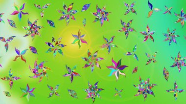 Yumuşak, yaz çiçekli arka plan. Yeşil ve nötr renklerde çiçekler. Raster çiçek desenli ve çiçekli..