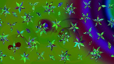 Robot resim. Küçük çiçekteki sevimli çiçek deseni. Raster illüstrasyonu.