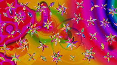 Küçük çiçekteki sevimli çiçek deseni. Güzel kumaş deseni. Raster illüstrasyonu. Güzel karalamalı çiçek deseni çiz..