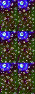 Çiçek arkaplan. Renkli çizim kalıbı. Çiçek duvar kâğıdı. Kahverengi ve yeşil renkli şirin tekstil. Raster illüstrasyonu.