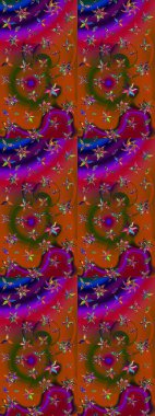 Çiçek arkaplanlı soyut zarafet eskiz deseni. Raster Güzel kumaş deseni.