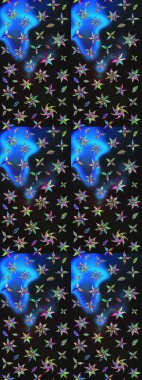 Miles Fleur, süslü püslü bir süs. Eskiz geçmişi. Tomurcukları papatya çiçekleri olan sevimli bir çiçek deseni. Eski usul. Kumaş, tekstil, duvar kağıdı baskısı için. Raster illüstrasyonu.