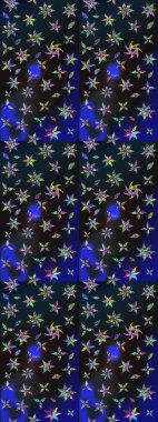 Tekstil, kumaş, kapaklar, duvar kağıtları, baskı, naylon, koleksiyon defteri, örgü, dekupaj için güzel bir eskiz. Küçük gri ve mavi renkte güzel bir besin torbası deseni, çiçekler. Millefleurlar.