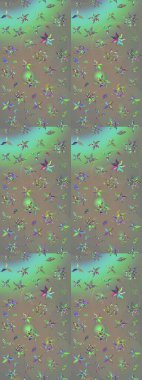 Raster illüstrasyonu. Gri ve bej renklere karalamalar çizilmiş çiçek deseni.