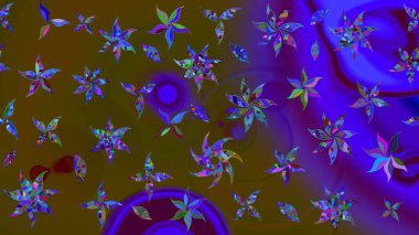 Kahverengi ve mor renkli çiçekler. El çizimi. Suluboya çizimi. Çiçekli çizim deseni.