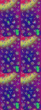 Çiçekli menekşe ve mor çizim deseni. Klasik taslak çizimi. Raster çiçek izi..