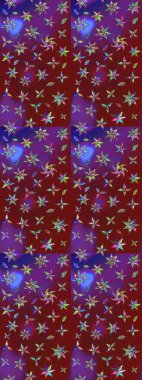 Çizgi çizimi kalıbı. Raster Moda kumaş deseni. Şirin çiçekler..