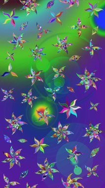 Küçük çiçekteki sevimli çiçek deseni. Raster illüstrasyonu. Çizim.