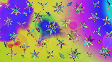 Raster deseni. Küçük çiçekte güzel bir çiçek deseni var. Çiçekli çiçek deseni, suluboya..