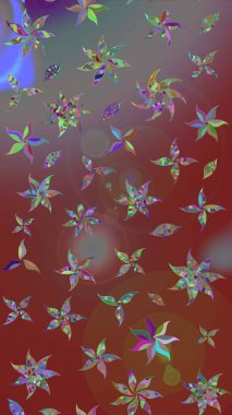 Çizim çiçek deseni duvar kâğıdı olarak kullanılabilir. Kahverengi ve gri renkli çiçekler. Raster illüstrasyonu.