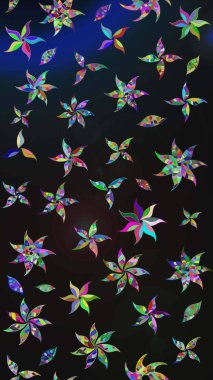 Arkaplan dokusu, duvar kağıdı, gri ve mavi renkli çiçek teması. Kabile sanatı boho baskısı, klasik çiçek arkaplanı. Soyut etnik raster çizim kalıbı.