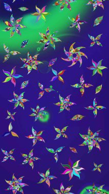 Mavi ve mor renkler üzerine çiçek desenli eskiz, el yapımı papatyalar, papatyalar. Tekrarlayan çiçek arkaplanı, zarif mavi ve menekşe çiçek duvar kağıdı.