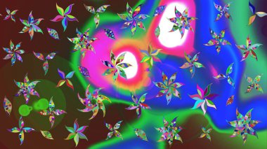 Raster deseni. Organik elementler. Suluboya etkisi. Botanik çizim deseni.